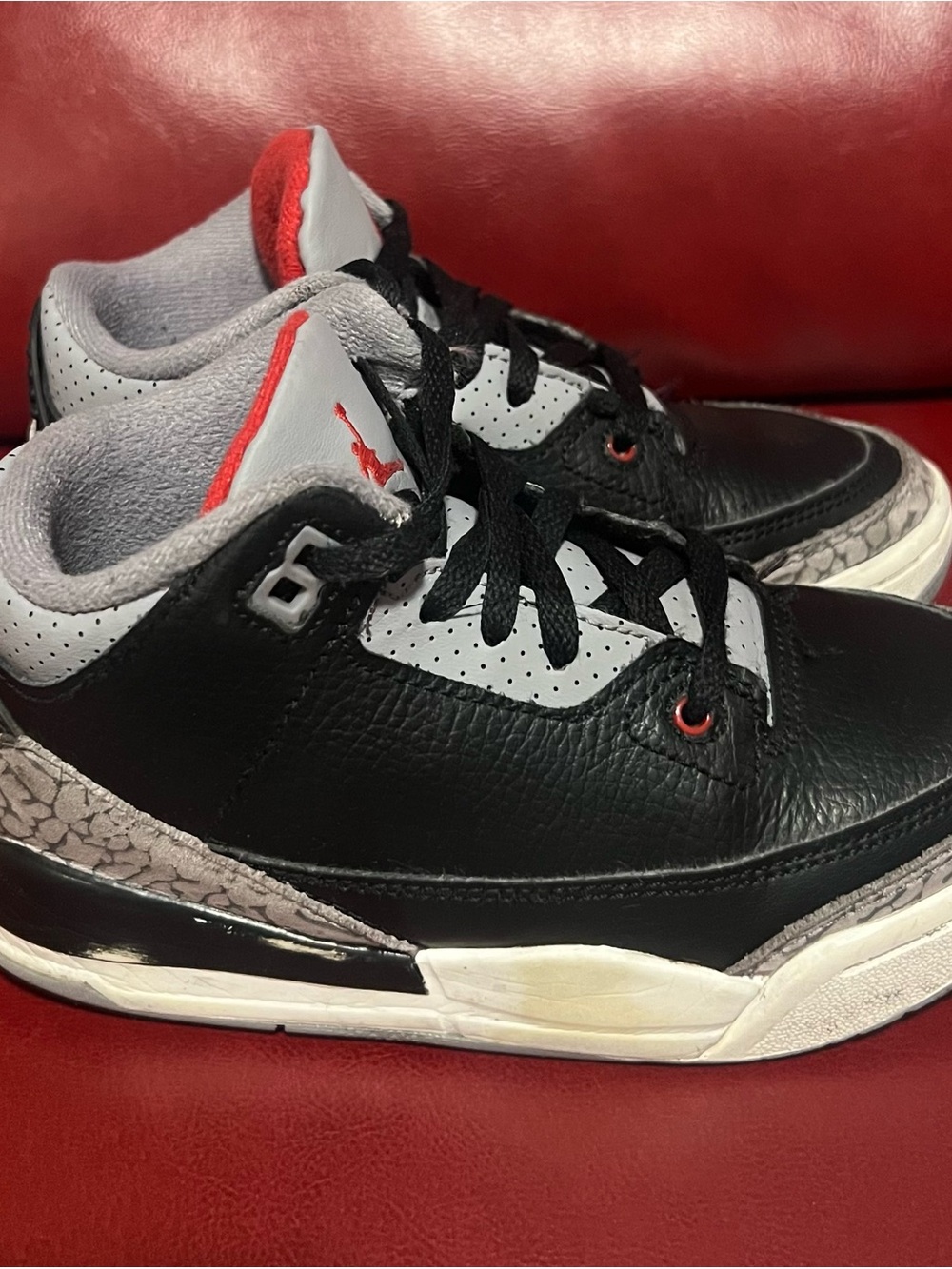 Jordan Kids' Black/Gray/Red Retro-Style Sneakers